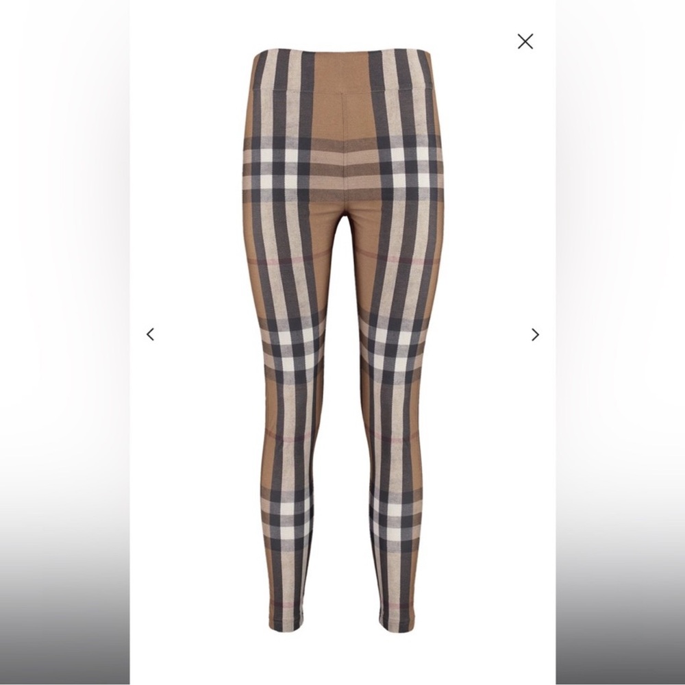 Burberry Tan and Black Check Leggings